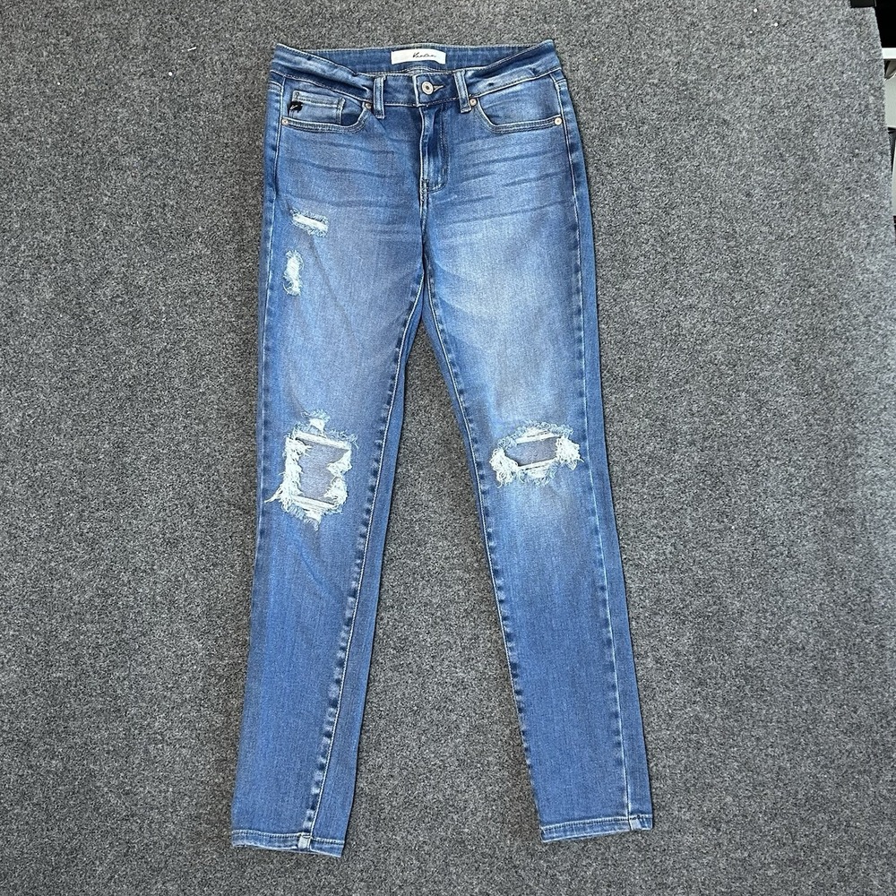 Kancan Mid-Rise Distressed Skinny Jeans | Women's Size 7/27